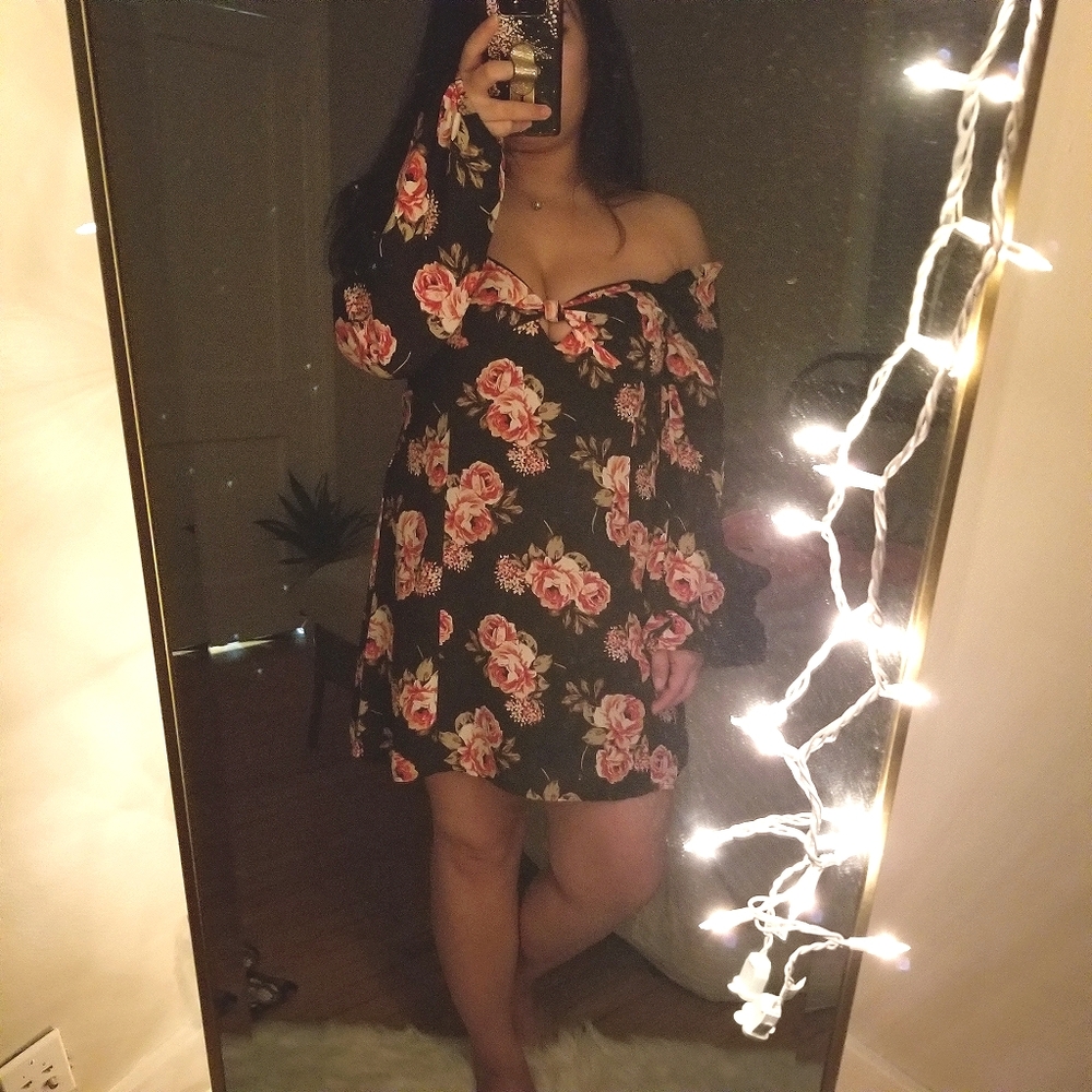 Off shoulder rose dress